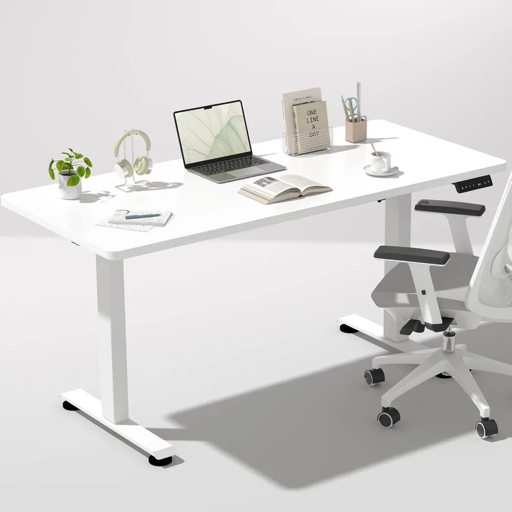 55 Inch Height Adjustable Sit Stand Up Wood Desktop Work Home Office Computer PC Table Tall Standup Workstation Gaming