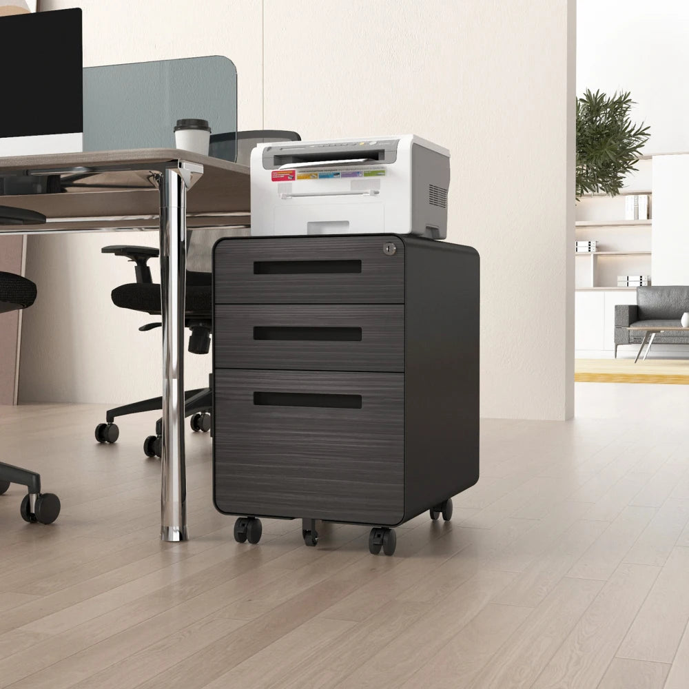 3 Drawer Mobile File Cabinet Under Desk Office,Simple Style Versatile Storage Cabinet for Legal/Letter/A4 Files 5 Wheel
