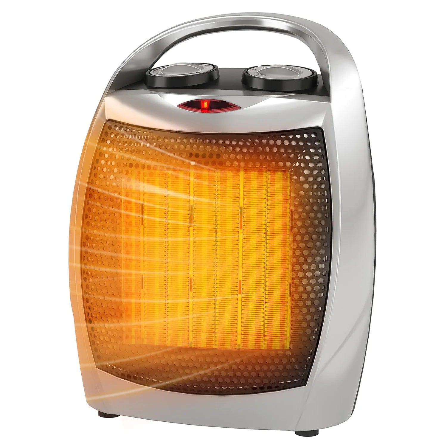 Portable Electric Space Heater for Office/Home - 1500W/750W Thermostat Heater & Fan Safe Quiet 45dB Max Tip-Over