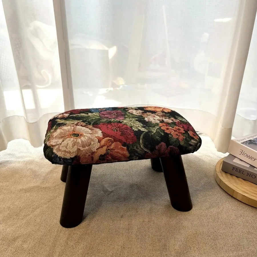retro-furniture-flower-footrest-thickened-sponge-stool-handmade-small-stool-classical-durable-entrance-shoe-changing-boarding