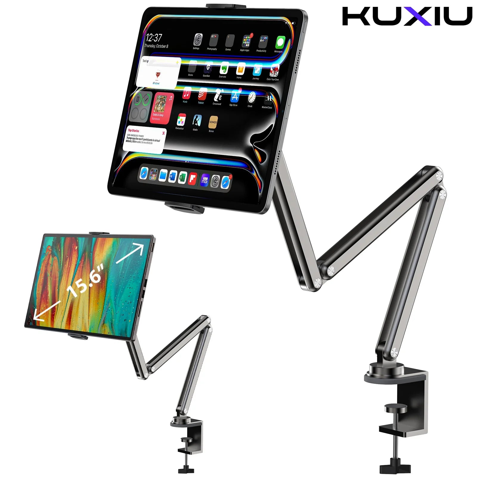 kuxiu-aluminum-alloy-tablet-stand-adjustable-arm-holder-for-portable-monitor-7-15-6-for-ipad-10-9th-ipad-13-12-9-11series