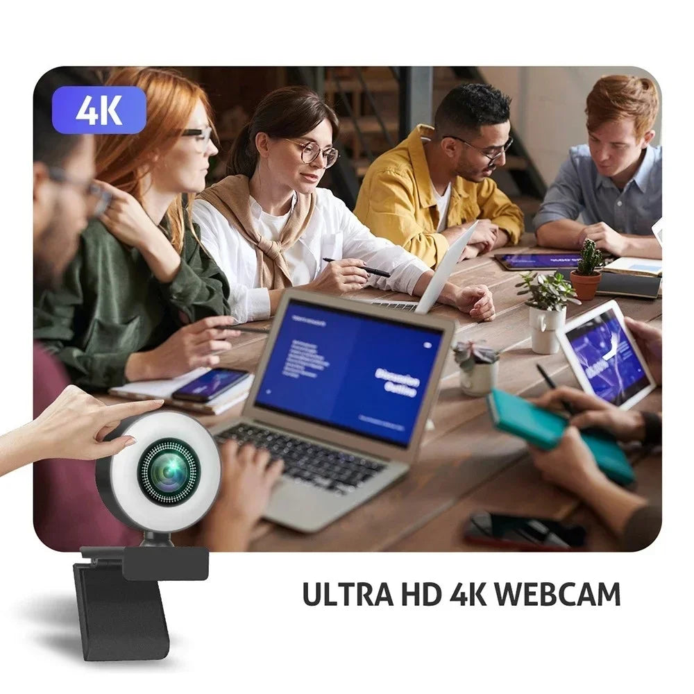 4K 2K 1080P Webcam Light Control Full HD 8MP Webcam PC Laptop Auto Focus Live Streaming Flexible with Microphone Live