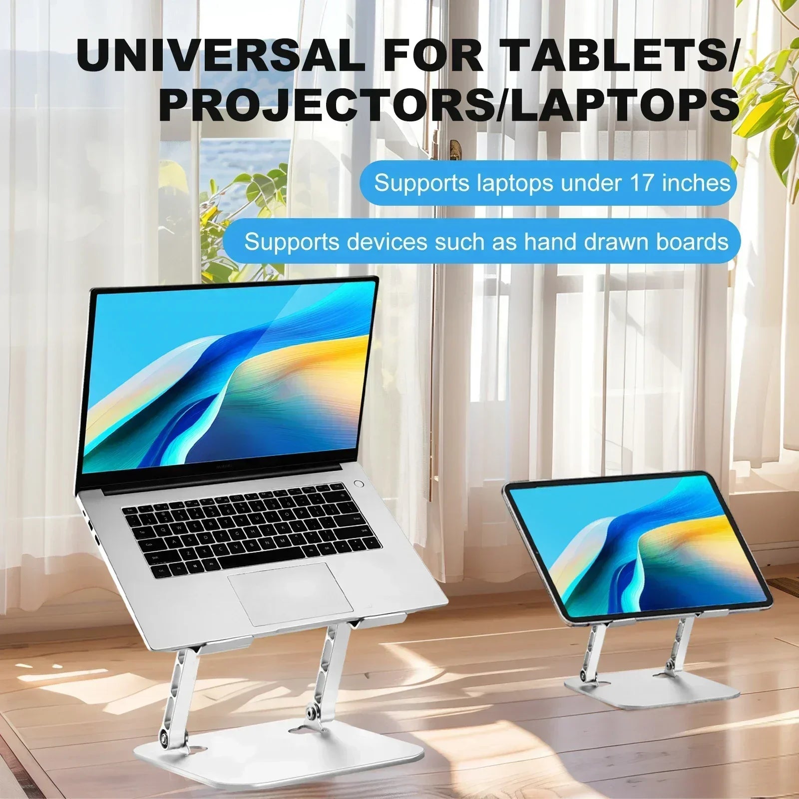 360° Rotatable Laptop Holder Aluminum Alloy Anti Slip Breathable Desktop Flat Stand For iPad Galaxy Tab Macbook Book
