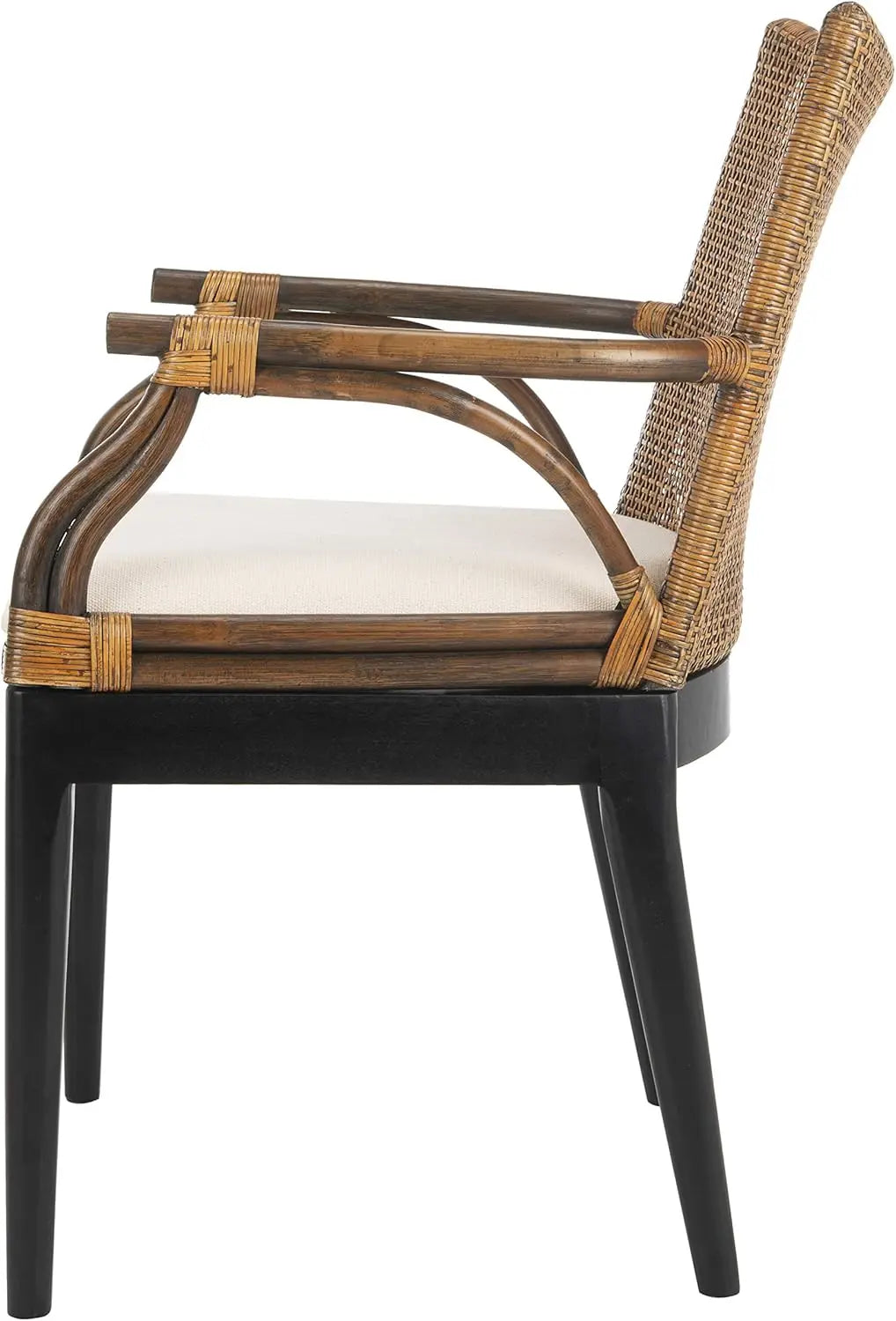 Home Gianni Rattan Tropical Woven Arm Chair Brown/Black - United States