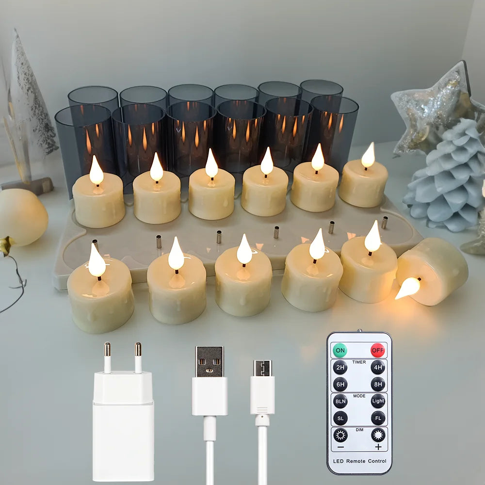 Rechargeable Candle Lamp With Remote Control LED Candles For Room Decor Birthday Home Decor Festival Decoration