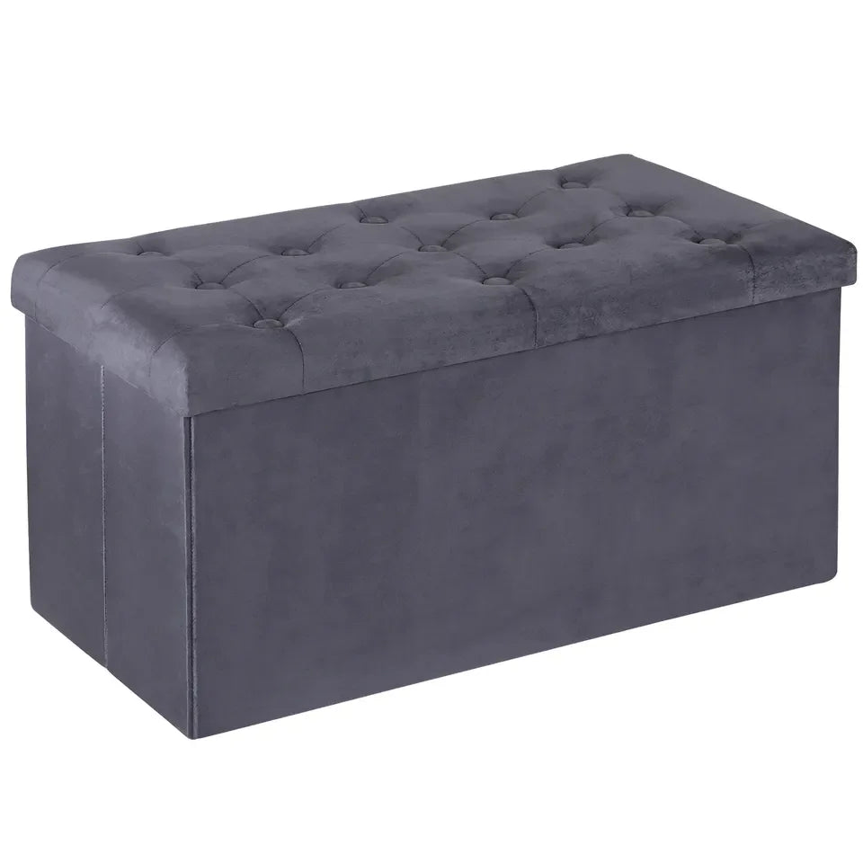 Storage Ottoman Bench Foot Rest Stool for Bedroom Entryway Living Room - 31.4 Grey / United States