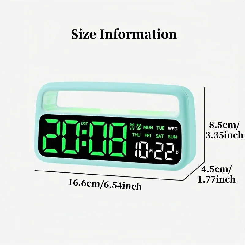 Digital Alarm Clock with 8 Colors Changing Mood Light Date Week DST Snooze Table Clock Auto Dimmable Sleep Mode 12/24H