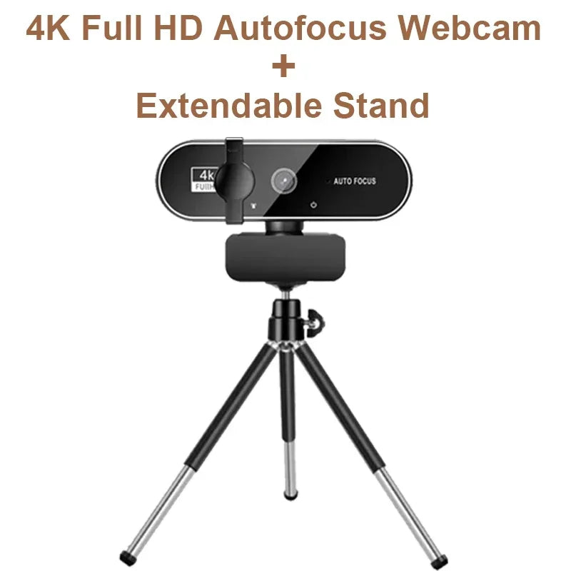 4K Full HD Webcam with Microphone Autofocus 8MP Website Camera for Windows PC Laptop IOS Macbook External Web Cam Video