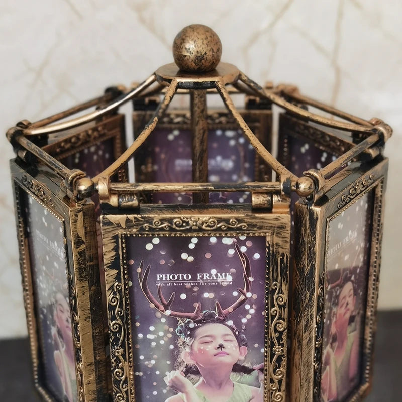 4/5 Inch Wedding Picture Frame Vintage Decoration Home Photo Frame Ornaments Living Room Desk Office Windmill Carousel