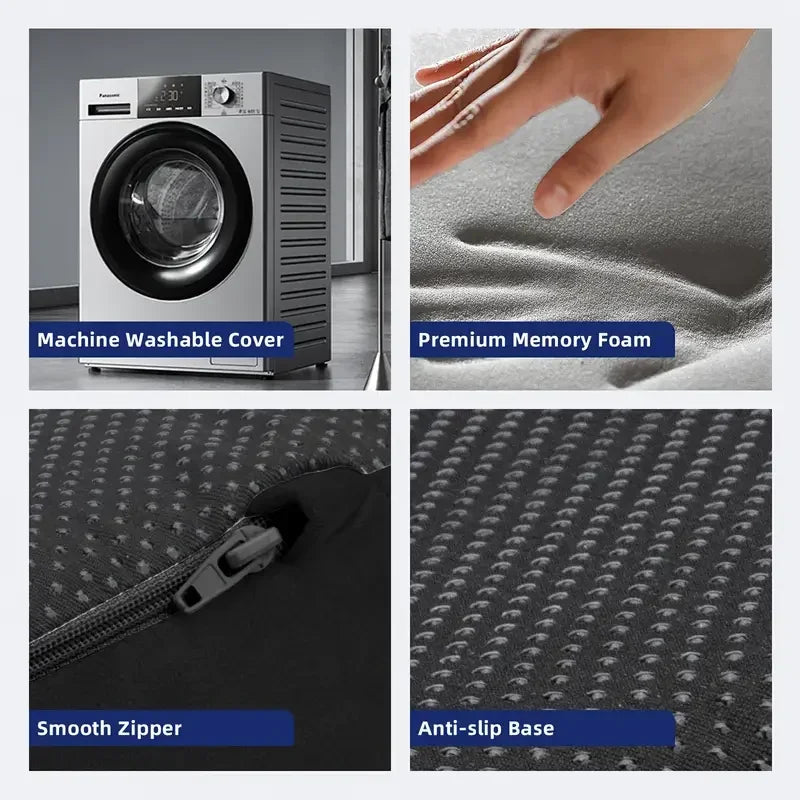 Ergonomic Memory Foam Seat Cushion for Office Chairs - Heavy-Duty Chair Pad with Removable Cover Ideal for Lower Back