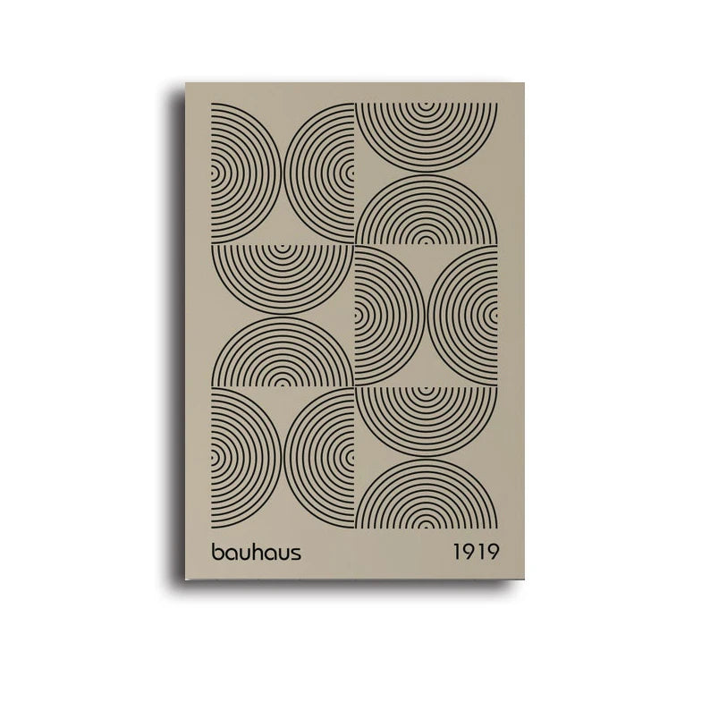 Green Bauhaus Abstract Geometric Canvas Prints Modern Creative Pattern Wall Art Poster for Home Office Living Room