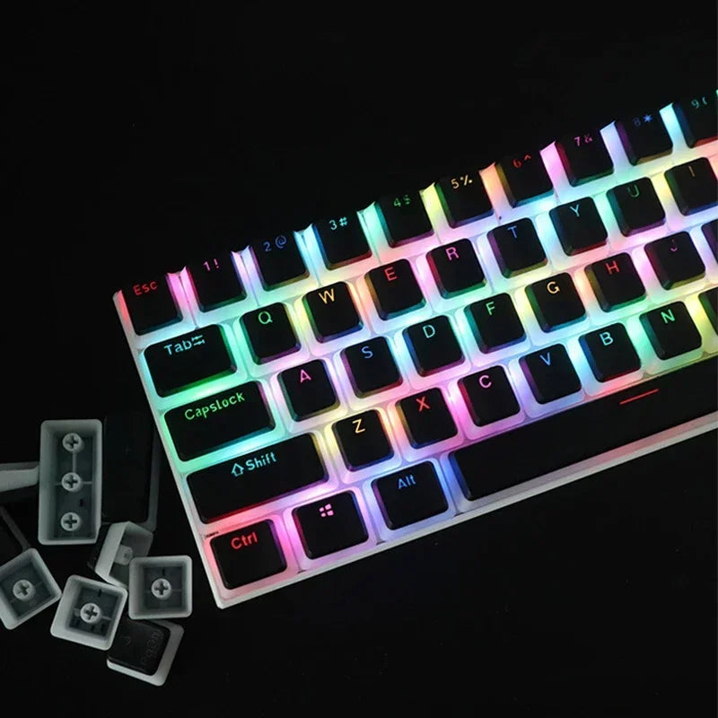 104 key ABS/PBT pudding double double color transparent closed character color small set keyboard cap key Mechanical