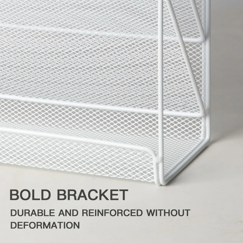 Wall-mounted file organizer Office mesh wall file holder Magazine paper holder with category name tag