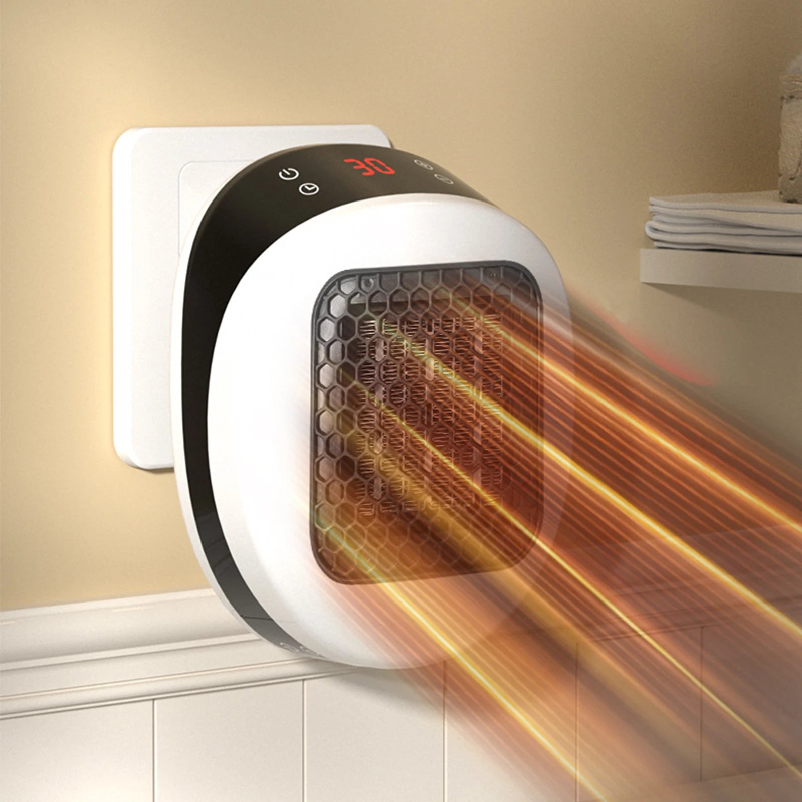 Plug in Heater 600W Wall Outlet Space Heater with Remote 12H Timer Portable Electric Heater for Bathroom Office Bedroom