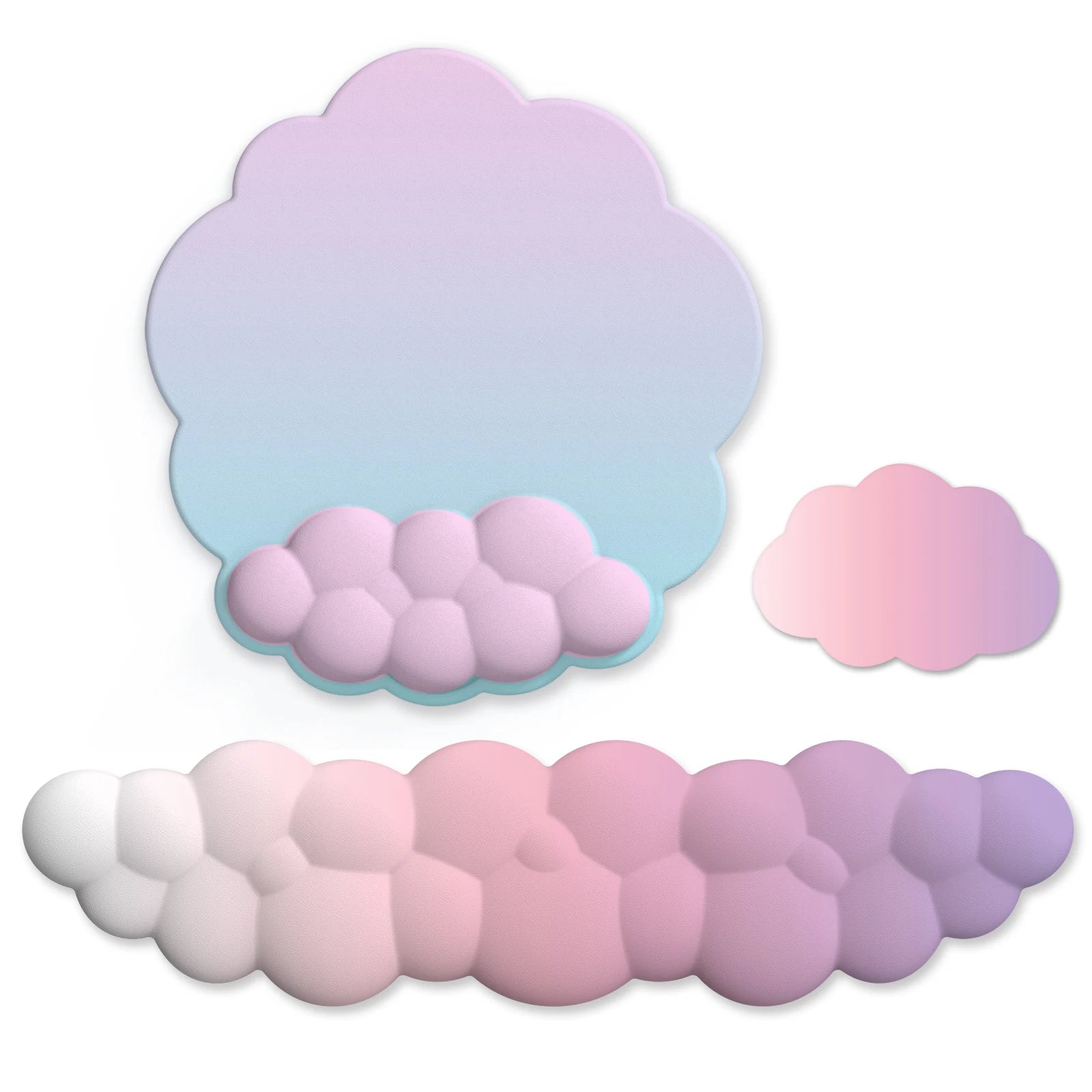 Cloud Keyboard Wrist Rest Mouse Pad Wrist Support Keyboard Set with Ergonomic Memory Foam Anti-Slip Base for Home