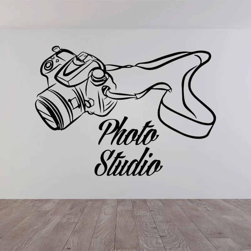 Photography Studio Logo Wall Decal Vinyl Window Sticker Camera Art Decorations for Business Room Office Photo Studio
