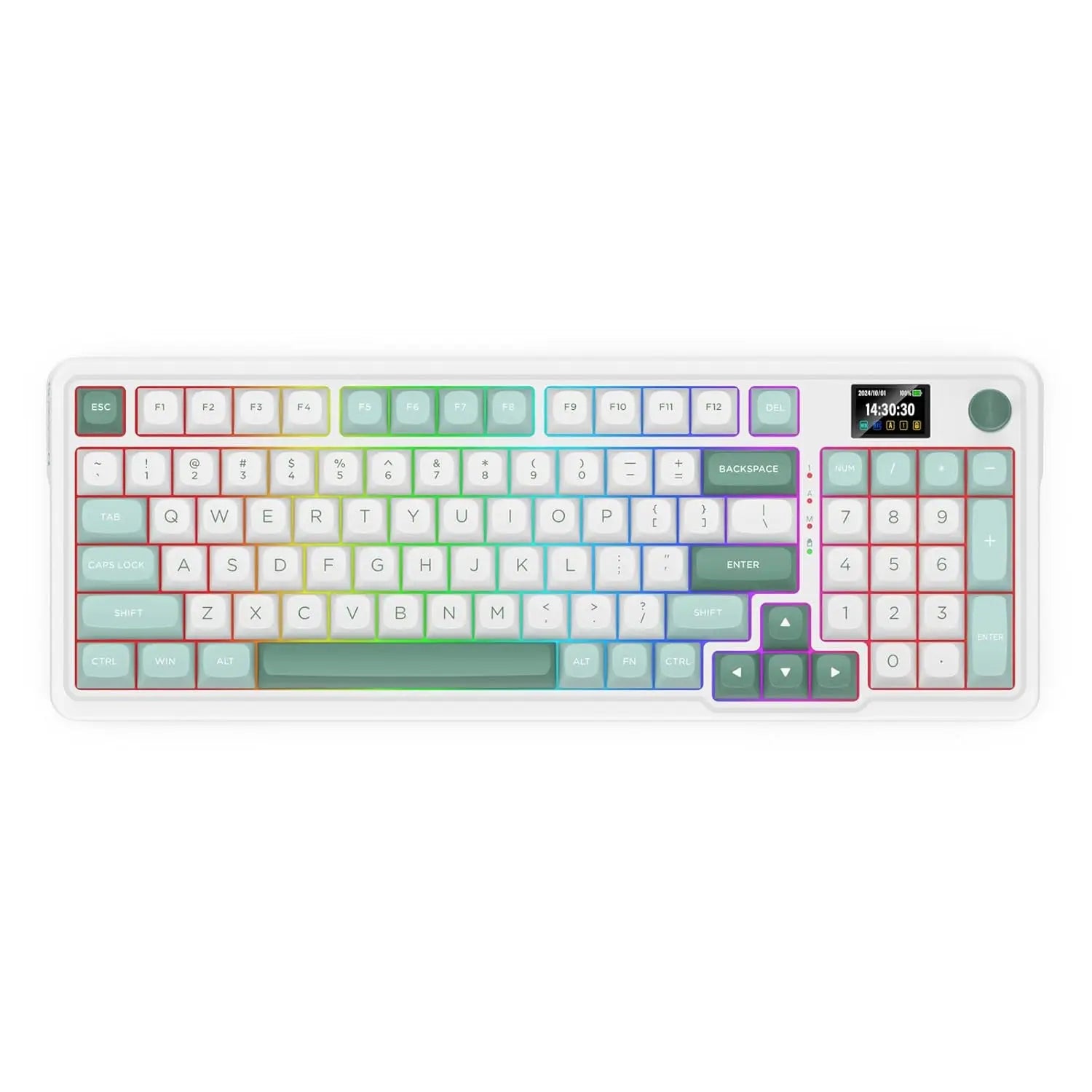 redragon-k719-wireless-gasket-gaming-95-keys-mechanical-keyboard-easy-control-1-14-tft-info-display-mint-mambo-switches