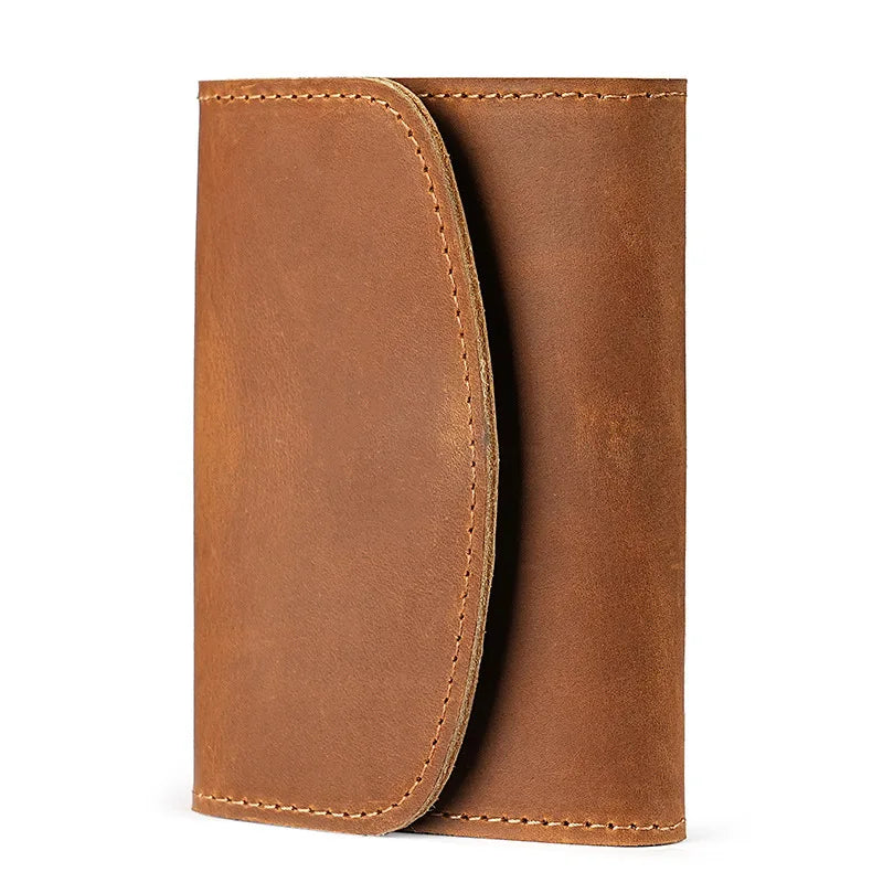 Vintage Card Holder Men Genuine Leather Credit Card Holder Small Wallet Money Bag ID Card Case Mini Purse for Male