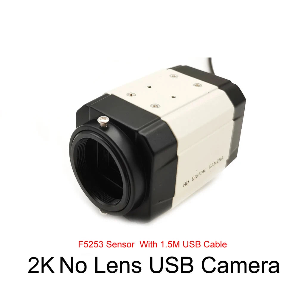 Industrial 5MP USB Webcam 30fps IMX335 With 2.8-12m/5-50mm Varifocal CS Lens 2K 4MP F5253 Usb Camera OTG UVC Plug