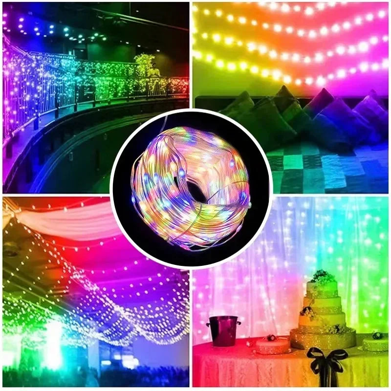 USB light Strip Smart RGB String Bluetooth Dream Color Light 5V Christmas Birthday Party Garland Decor Fairy Lights
