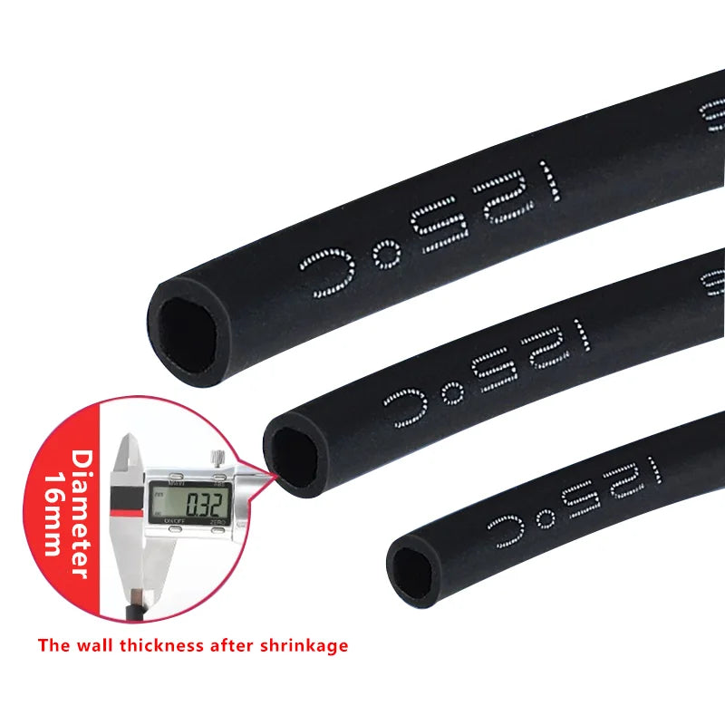 10/50/100Meter Heat Shrink Tube Dia 2.4-25.4mm 3:1 Polyolefin Thermal Cable Sleeve Insulated Black/Red