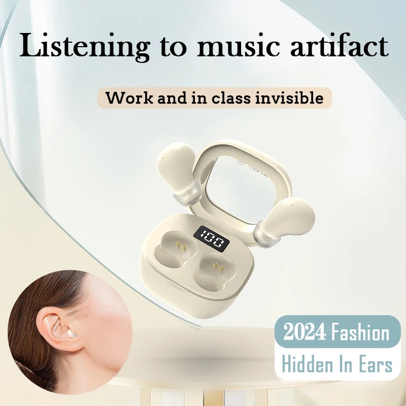 SK Small Headphones Wireless Bluetooth Headset Sport Sleeping Invisible Comfortable To Wear Bass Earbuds Earphone