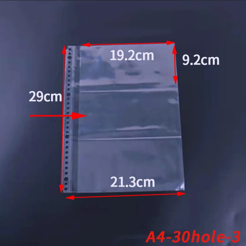 25PCS Clear Plastic A5B5A4A3 Folder Bags for Documents Transparent Sheet Loose Leaf Filling Protectors Notebook Binder