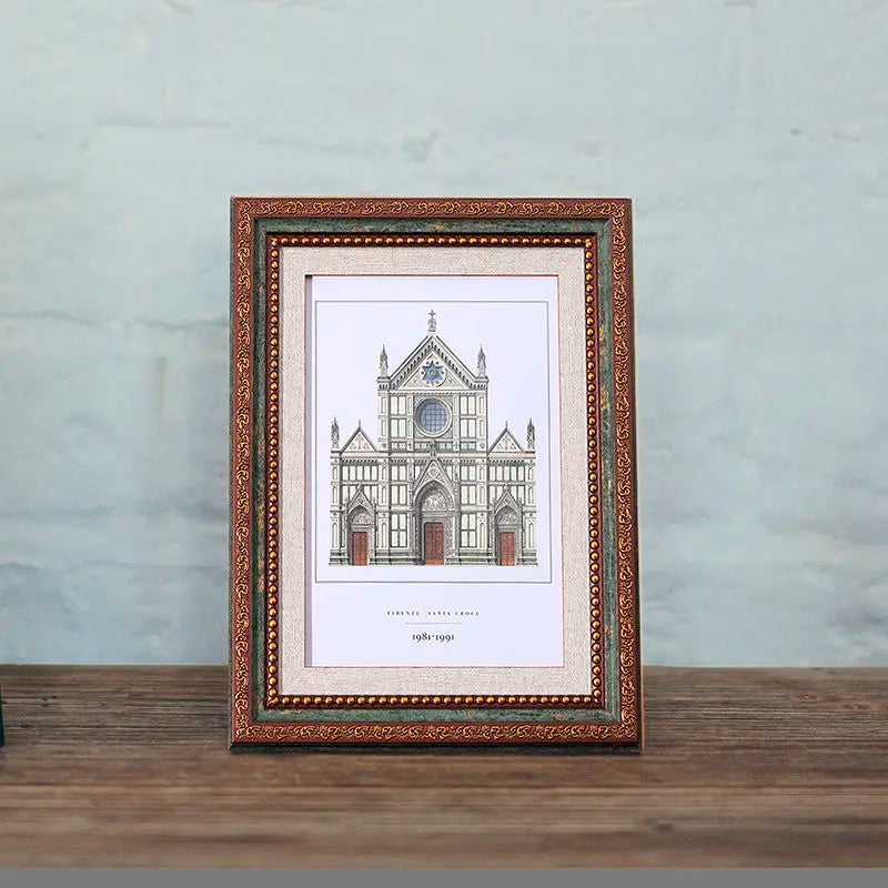 Court Retro Style Photo Frame Home Decoration Picture Frame Three-Dimensional Photo Frame New Office Desktop Ornament