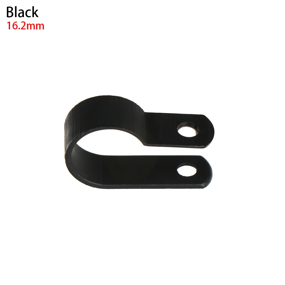 100PCS R-Type Nylon Cable Clamp Plastic P Clips Black Nylon Fasteners Cable Mounting Fix Hardware Electrical Fittings