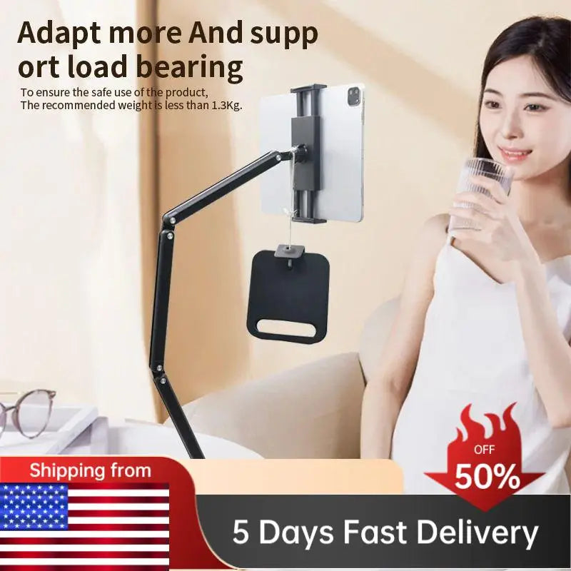 For Phones Tablets Online Live Office Stand 4.7-17.3Inch Desktop Fixed Rotating Three-Fold Adjustable Telescopic