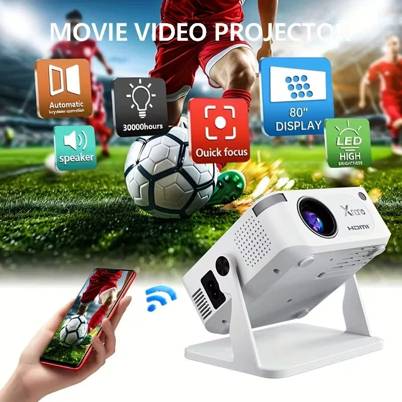 Xnano HA109 Mini Projector Android11 WiFi6 BT5.0 280 ANSI 720P Built-in App Mirror SmartPhone for 1080P 4K Video Home