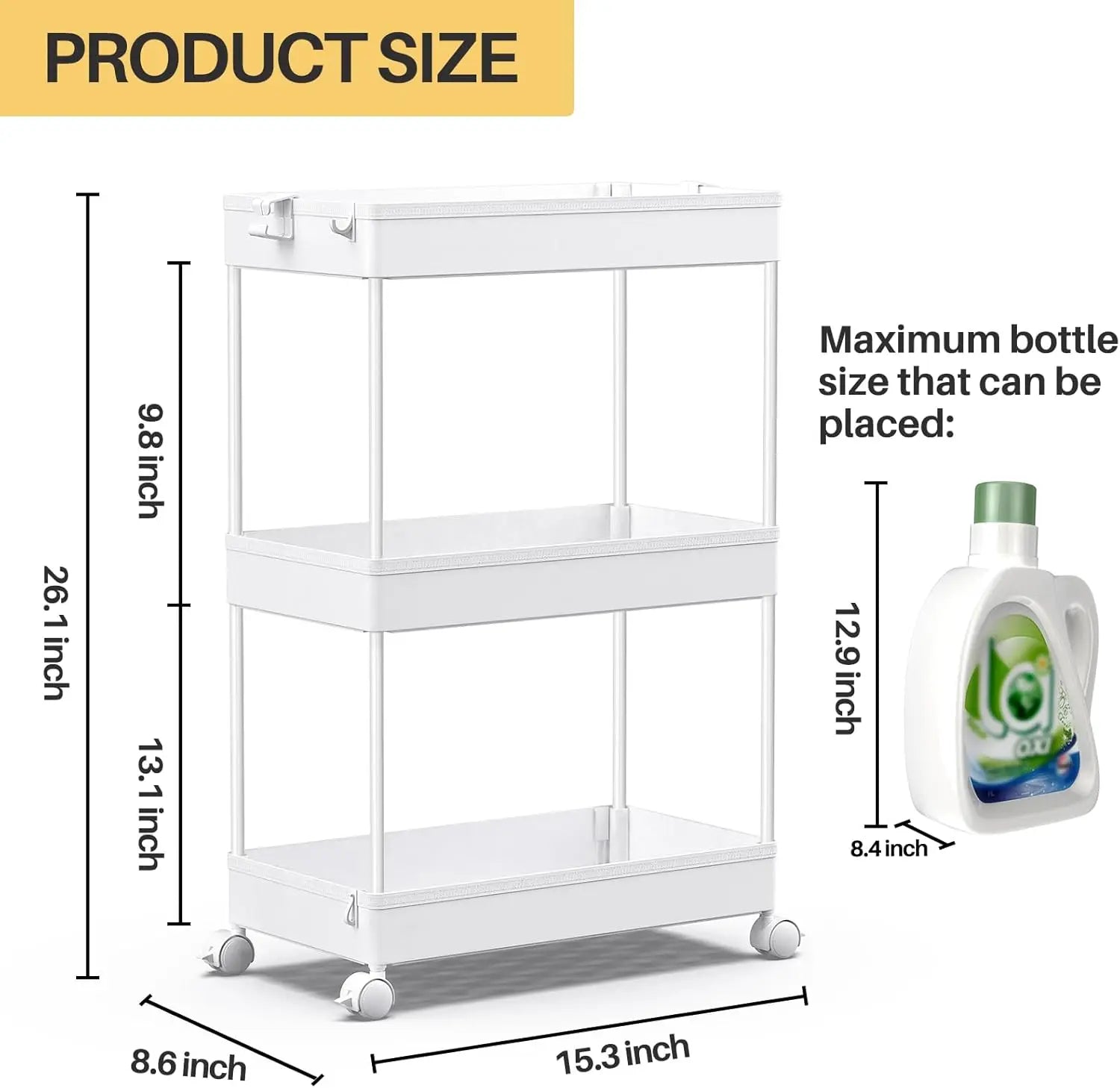 Bookshelf 3 Tier Industrial Bookcase Metal Small Bookcase Suitable for living room and bedroom. - White 3 Tier / United
