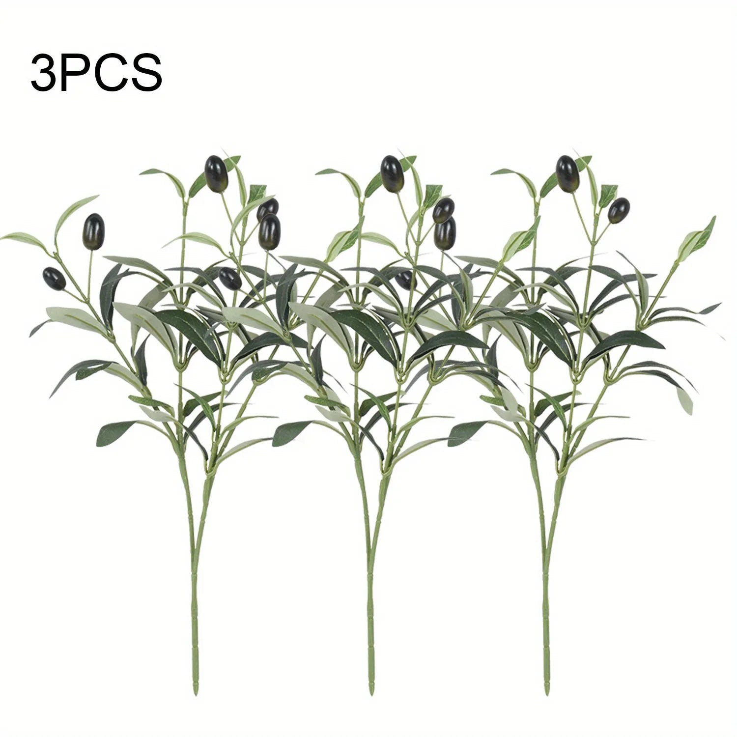 1-6pcs Faux Olive Leaves Stems 15’’ Tall Artificial Plants Olive Tree Branches for Home Office Wedding Party Tabletop