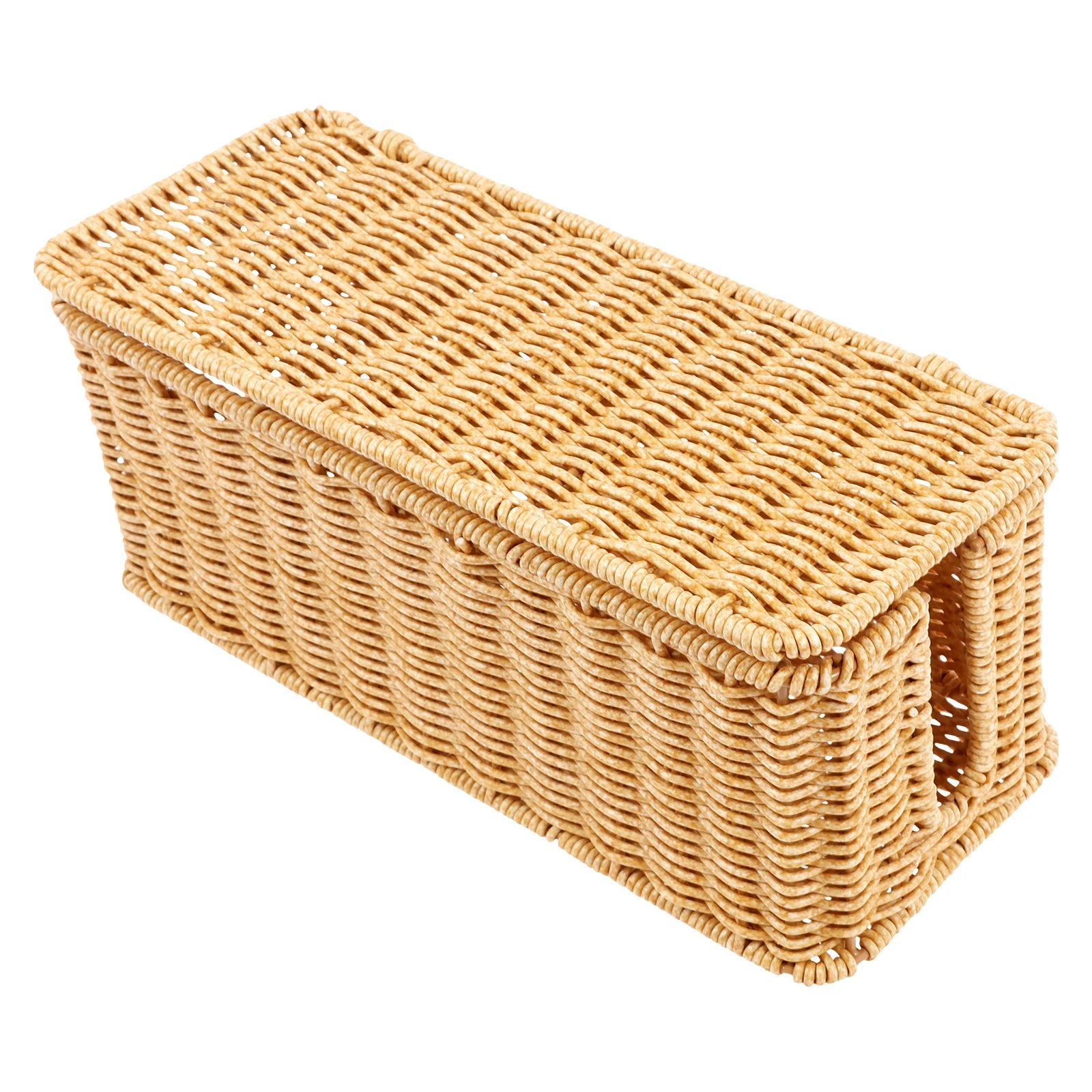 Imitation Rattan Cable Organizer Box Office Desk Charger Socket Network Line Storage Bin Power Cord Charger Storage Box