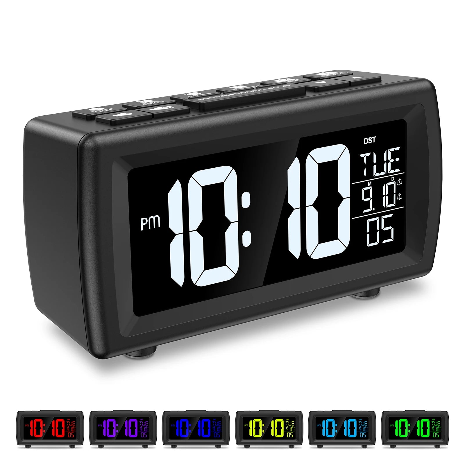 ORIA Alarm Clock Radio Digital FM Radio Clock with Snooze and Adjustable Volume Bedside LED Clock with Dual Alarm