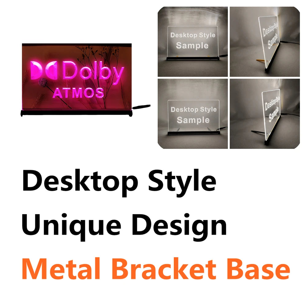 Dolby Atmos LED Neon Sign-3D Carving Wall Art for Home,Room,Bedroom,Office,Farmhouse Decor - Pink-Z / EU-30x20cm