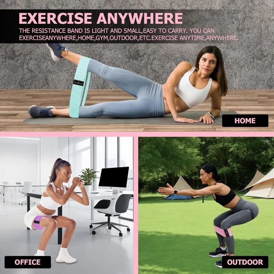 Fabric Resistance Bands Set for Glute and Leg Workouts with NonSlip Design Suitable for Fitness Training Purple: