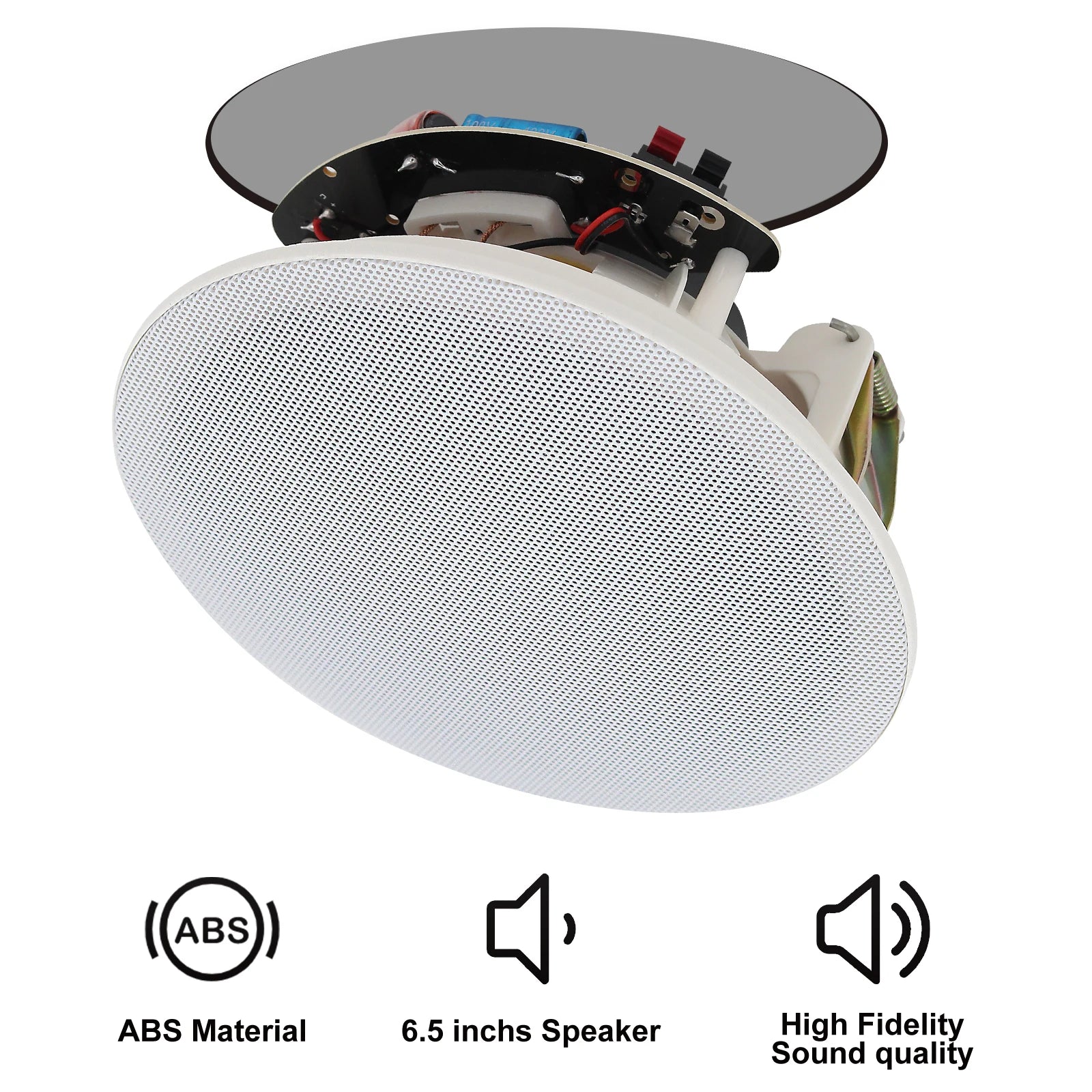Herdio 6.5’’ 4 PCS Ceiling Speakers Home Recessed Speaker System Max Power 600 Watts For Kitchen Bedroom Bathroom