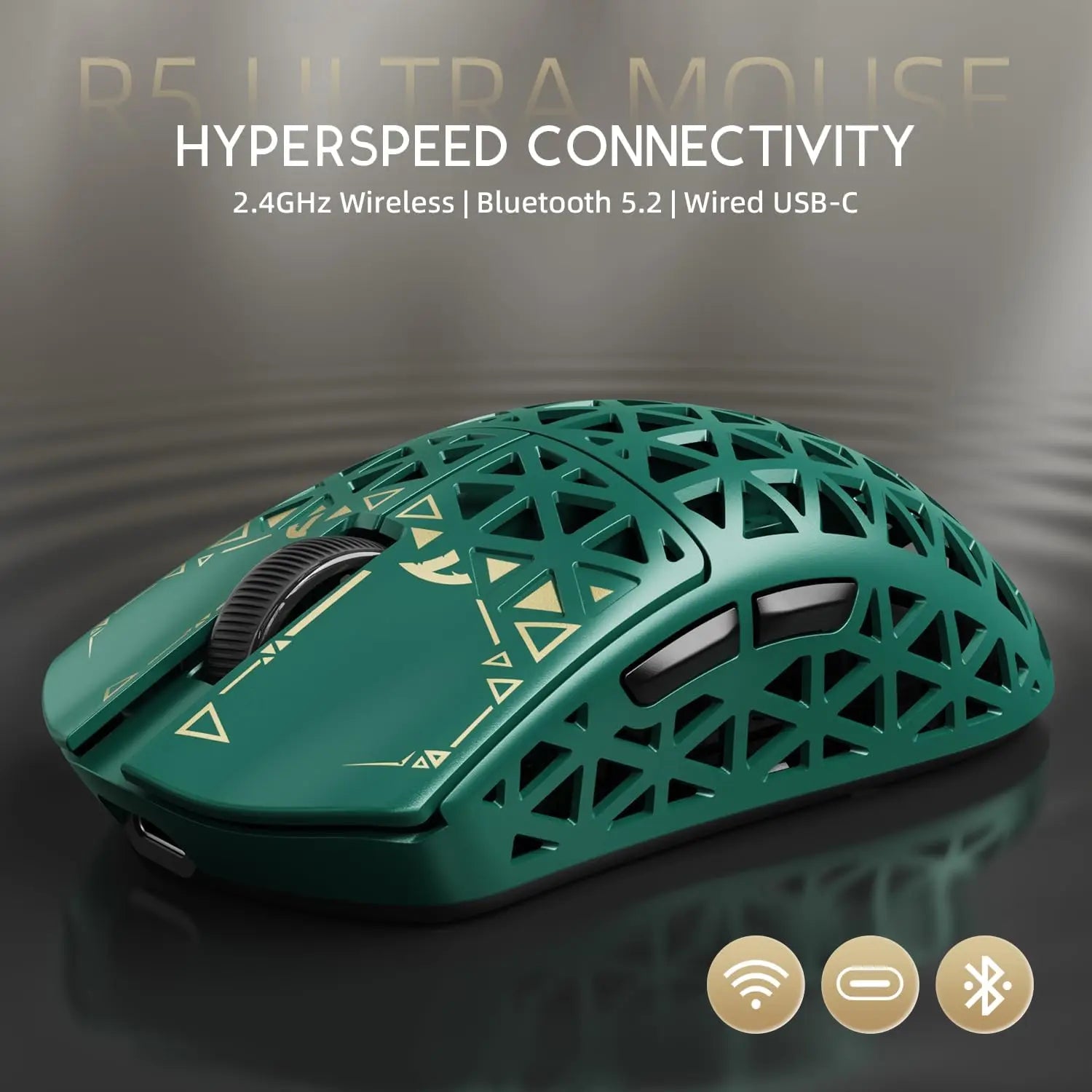 MAMBASNAKE x ATTACK SHARK R5Ultra 8K Carbon Fiber Wireless Gaming Mouse with 42000 DPI -PAW3950 MAX Sensor