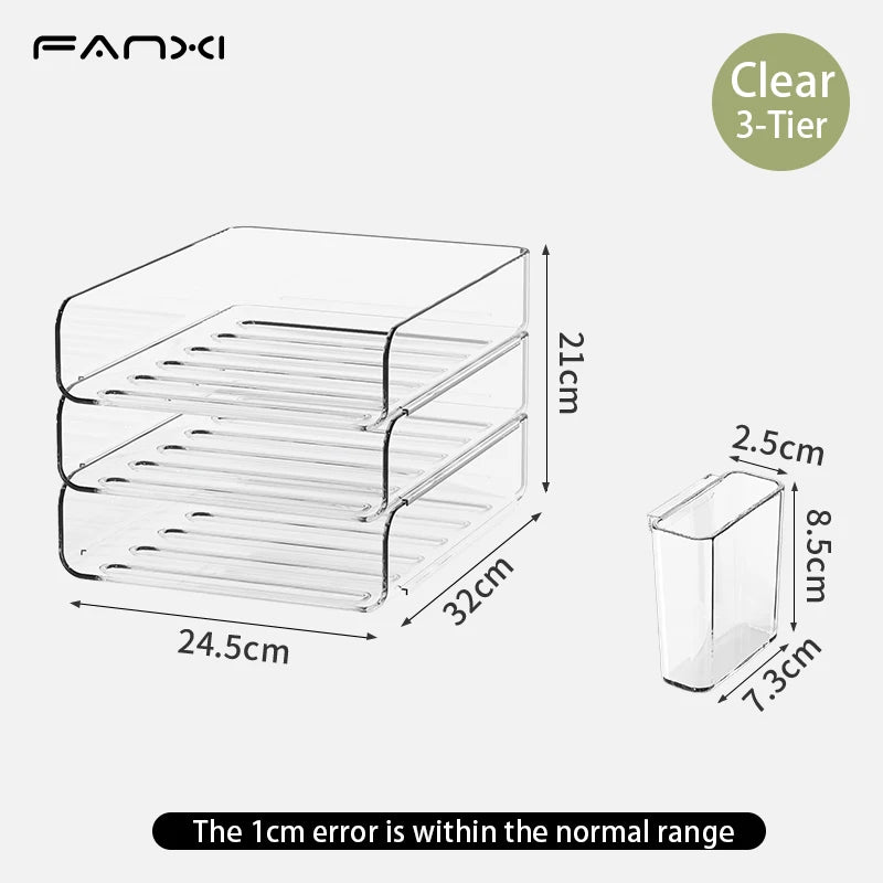Paper Organizer Letter Tray 4 Pack Acrylic Stackable Desk File Organizer,Clear File Organizer for Desk Office Organizer