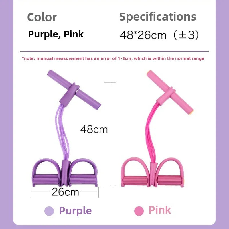 4-Tube Resistance Band Multi Function Tension Rope Fitness Bands 4-Tube Elastic Yoga Pedal Puller For Sports Exercises