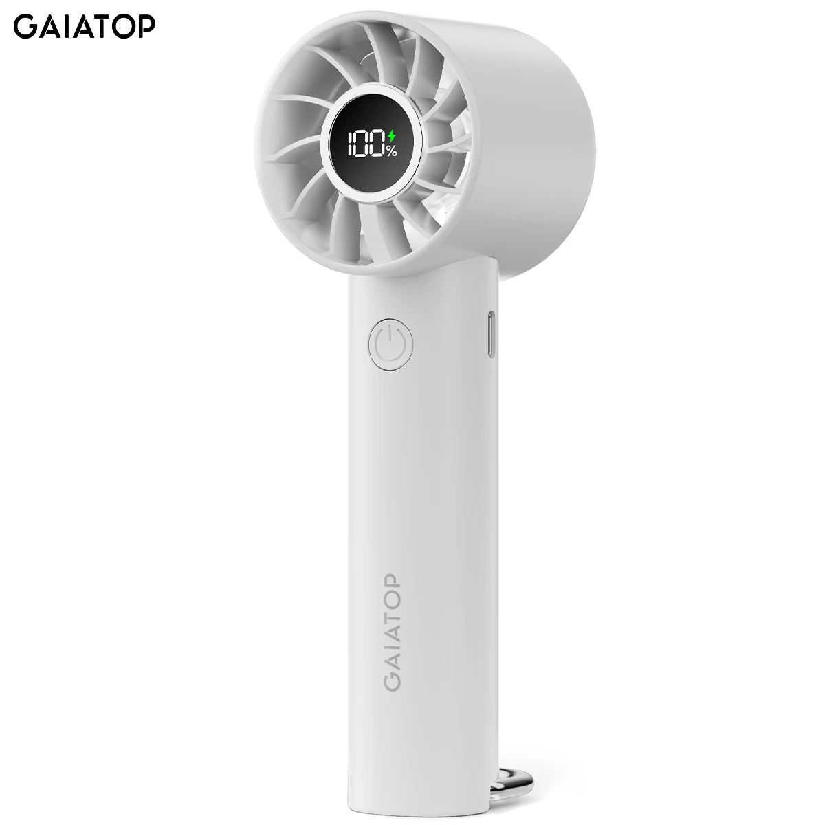 GAIATOP Portable Mini Fan Handheld Fan with LED Display & Flashlight 3 Speeds 2000mAh USB Rechargeable Battery Fan
