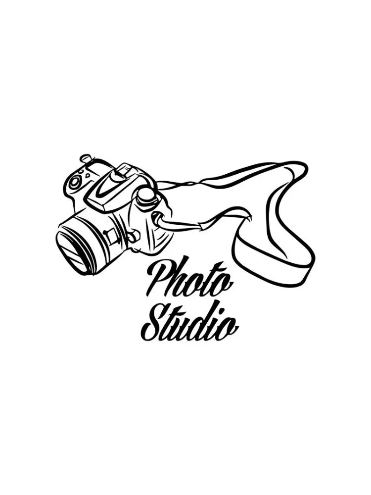 Photography Studio Logo Wall Decal Vinyl Window Sticker Camera Art Decorations for Business Room Office Photo Studio