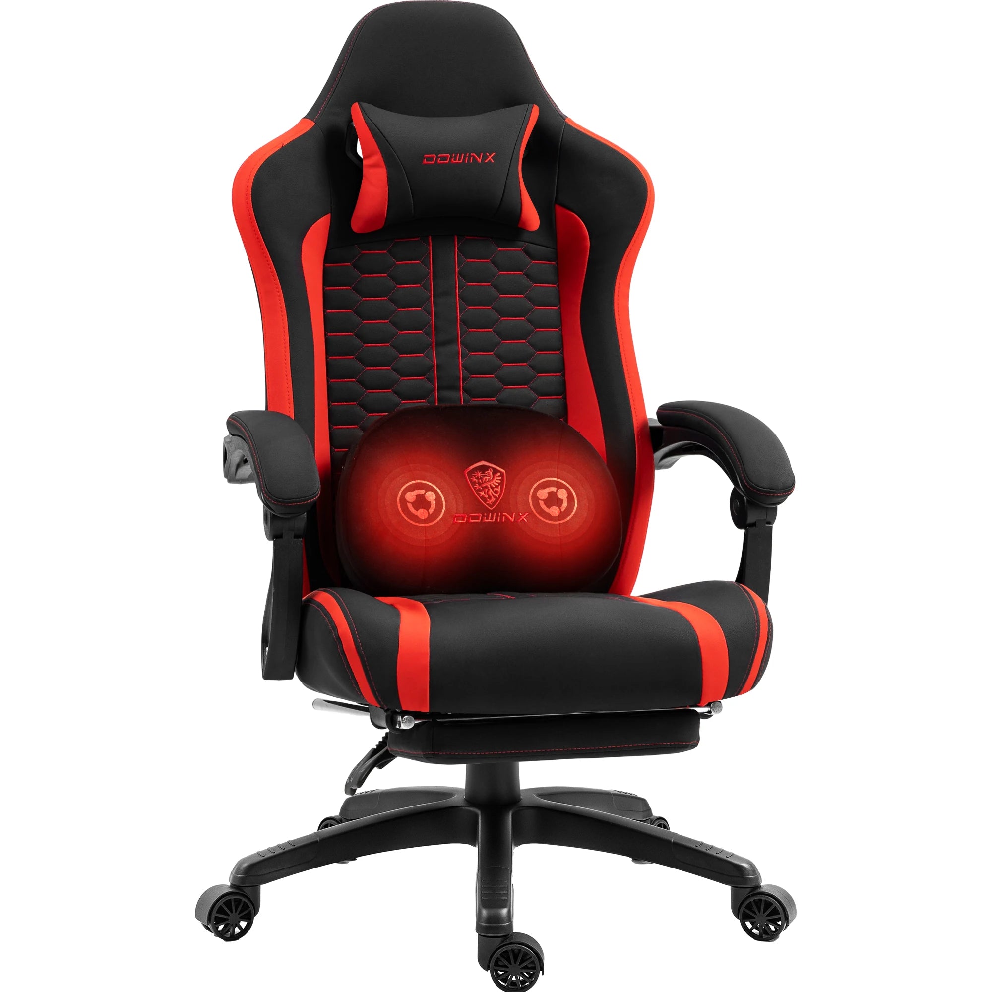 Dowinx Gaming Chair with Heated Massage Lumbar Support Ergonomic Gaming Computer Chair with Pocket Spring Cushion