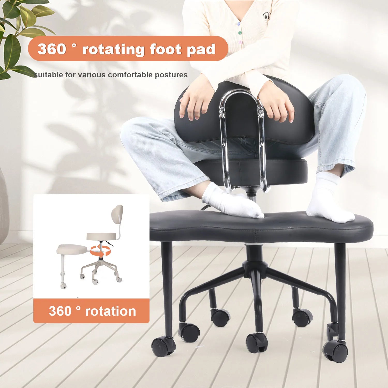 Cross Desk Chair with Lumbar Support and Height Adjustable,Desk Chair for Adults,Legged Office Chair with Wheels