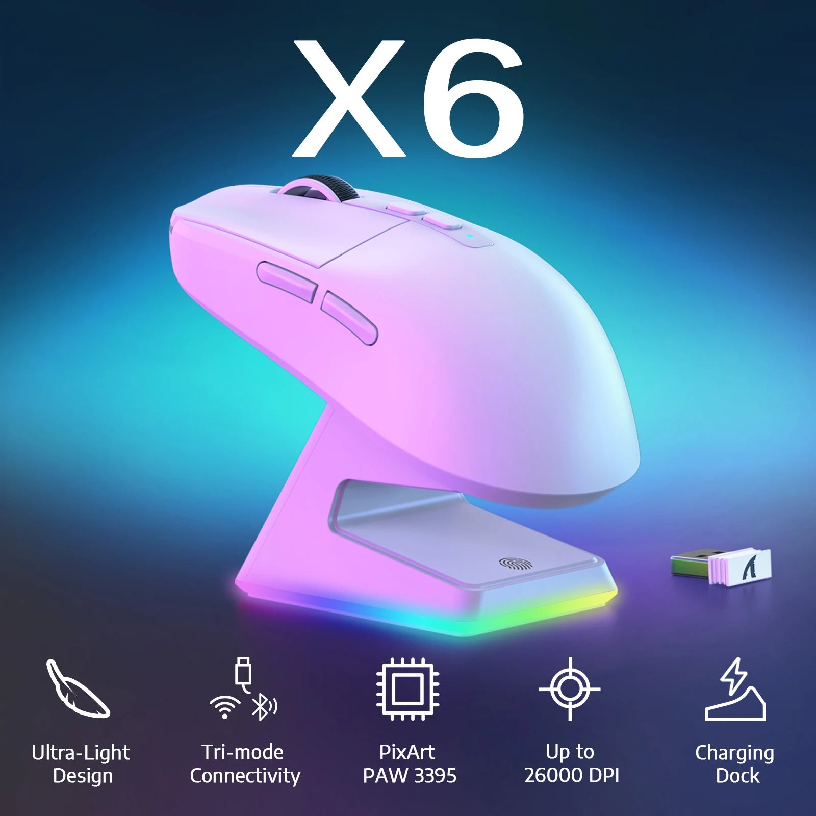 attack-shark-x6-49g-superlight-mouse-with-magnetic-charging-dock-26000-dpi-paw3395-gaming-sensor-bt-2-4g-wireless-wired