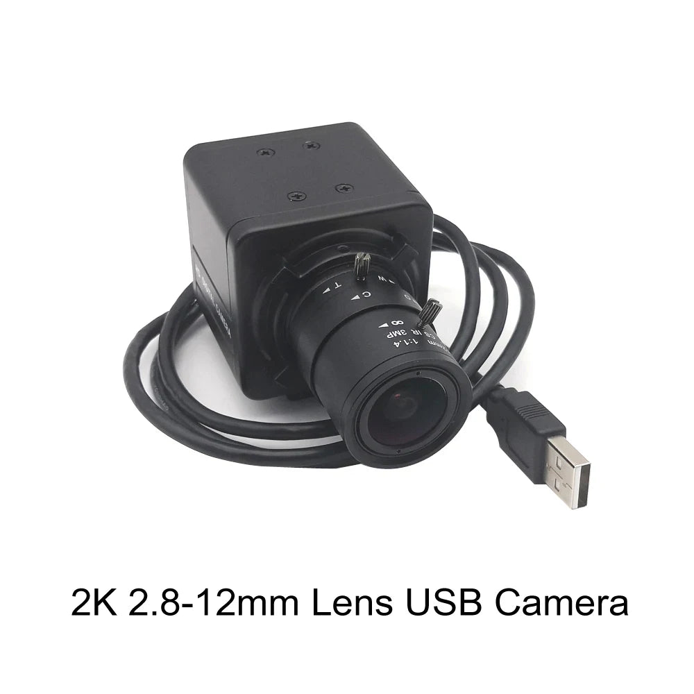 2K 4MP USB Webcam PC Camera 30fps 2560x1440 MJPG High Speed UVC BOX Camera Varifocal Zoom 2.8-12mm/5-50mm or fix 4mm