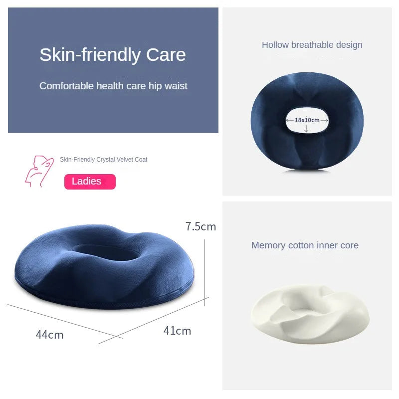 Memory Foam Donut Seat Cushion Comfort Sofa Tailbone Orthopedic Foam Anti Hemorrhoid Massage Tailbone Pillow for Car
