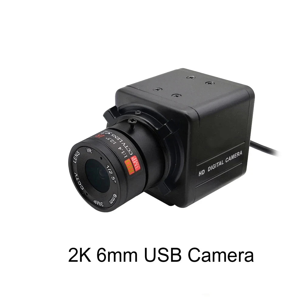 2K 4MP USB Webcam PC Camera 30fps 2560x1440 MJPG High Speed UVC BOX Camera Varifocal Zoom 2.8-12mm/5-50mm or fix 4mm