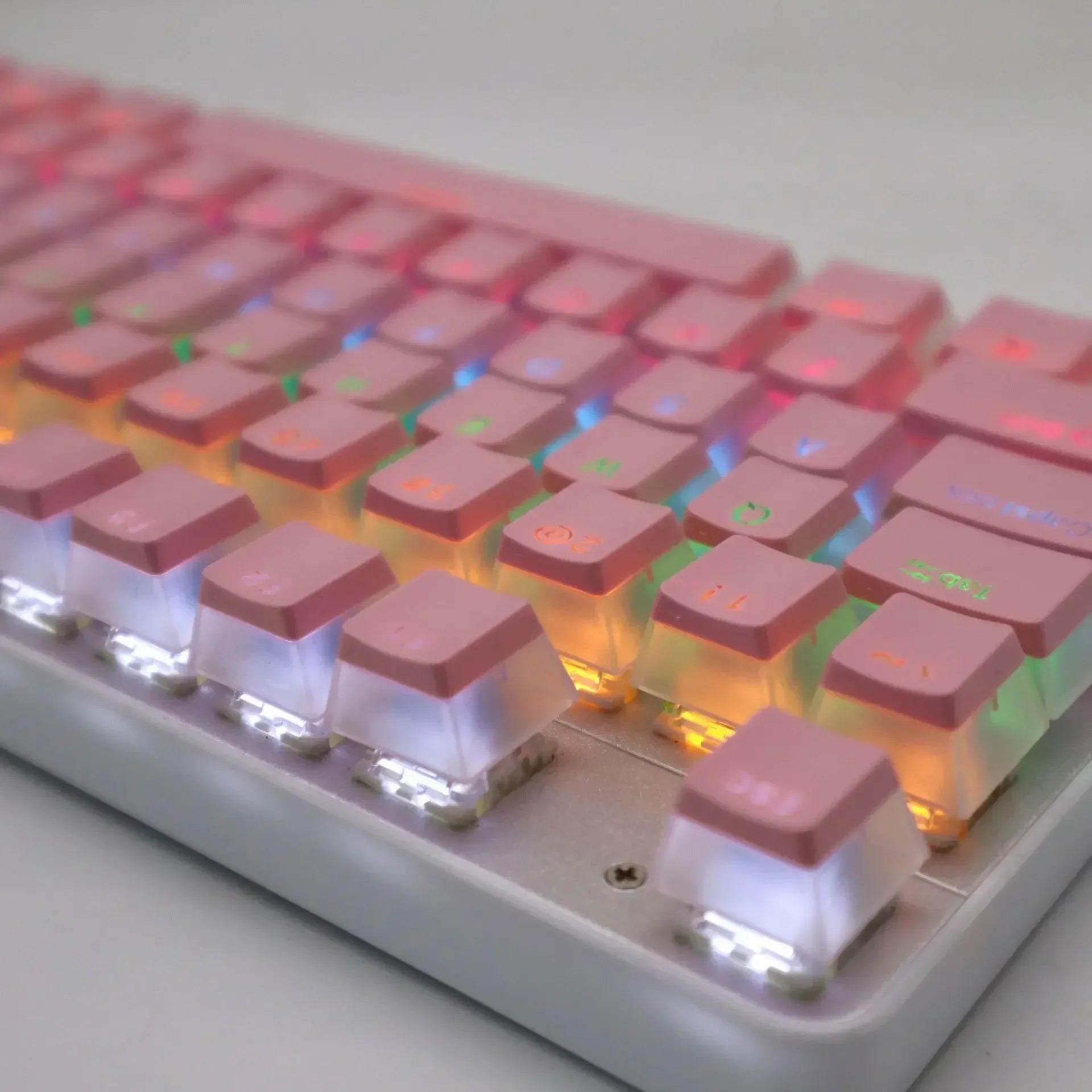 104 key ABS/PBT pudding double double color transparent closed character color small set keyboard cap key Mechanical